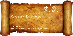 Kaszap Dávid névjegykártya