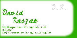 david kaszap business card